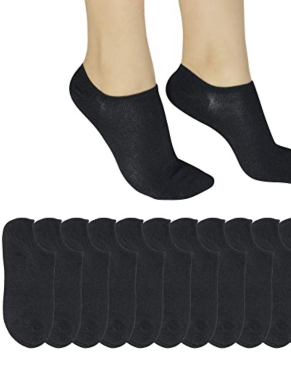 Active USA Men's Black Low-Cut No-Show Athletic Socks (12 Pack)